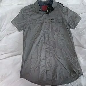 Casual grey button-down shirt Buffalo brand by Dav